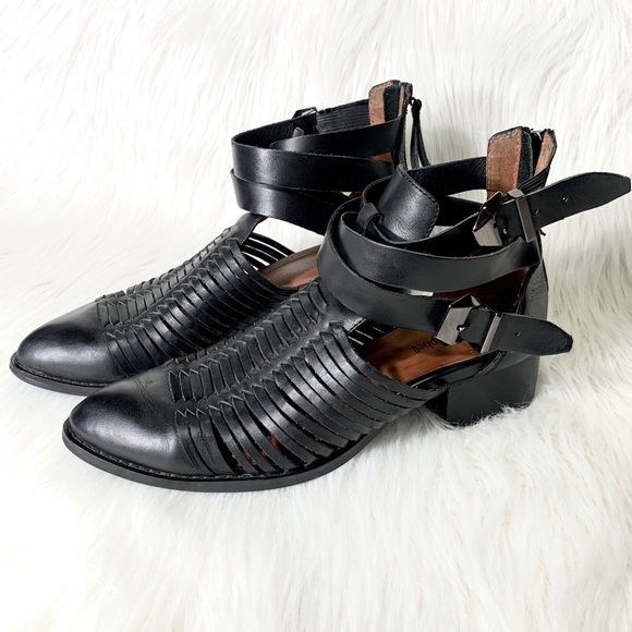 SOLD-Jeffrey Campbell Strappy Leather Ankle Boots - Picture 4 of 10